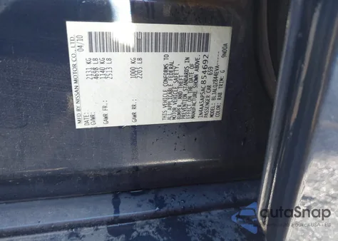 2010 Nissan Maxima S from USA, damaged, VIN 1N4AA5AP5AC854692
